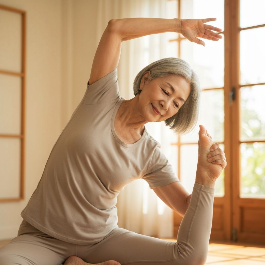 Osobu vykonávajúca cvičenia flexibility
